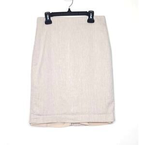 Ann Taylor cream lined linen skirt - Size 2